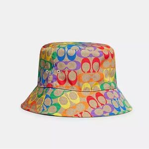 NWT Coach Rainbow Signature‎ Bucket Hat